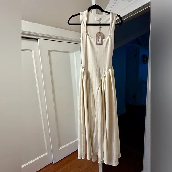 Meshki XXS White/Cream Scuba Jersey Midi Dress - Picture 2 of 4